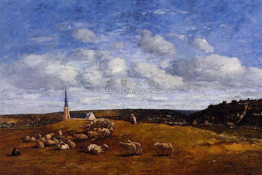 Landscape near Deauville - 尤金·布丹